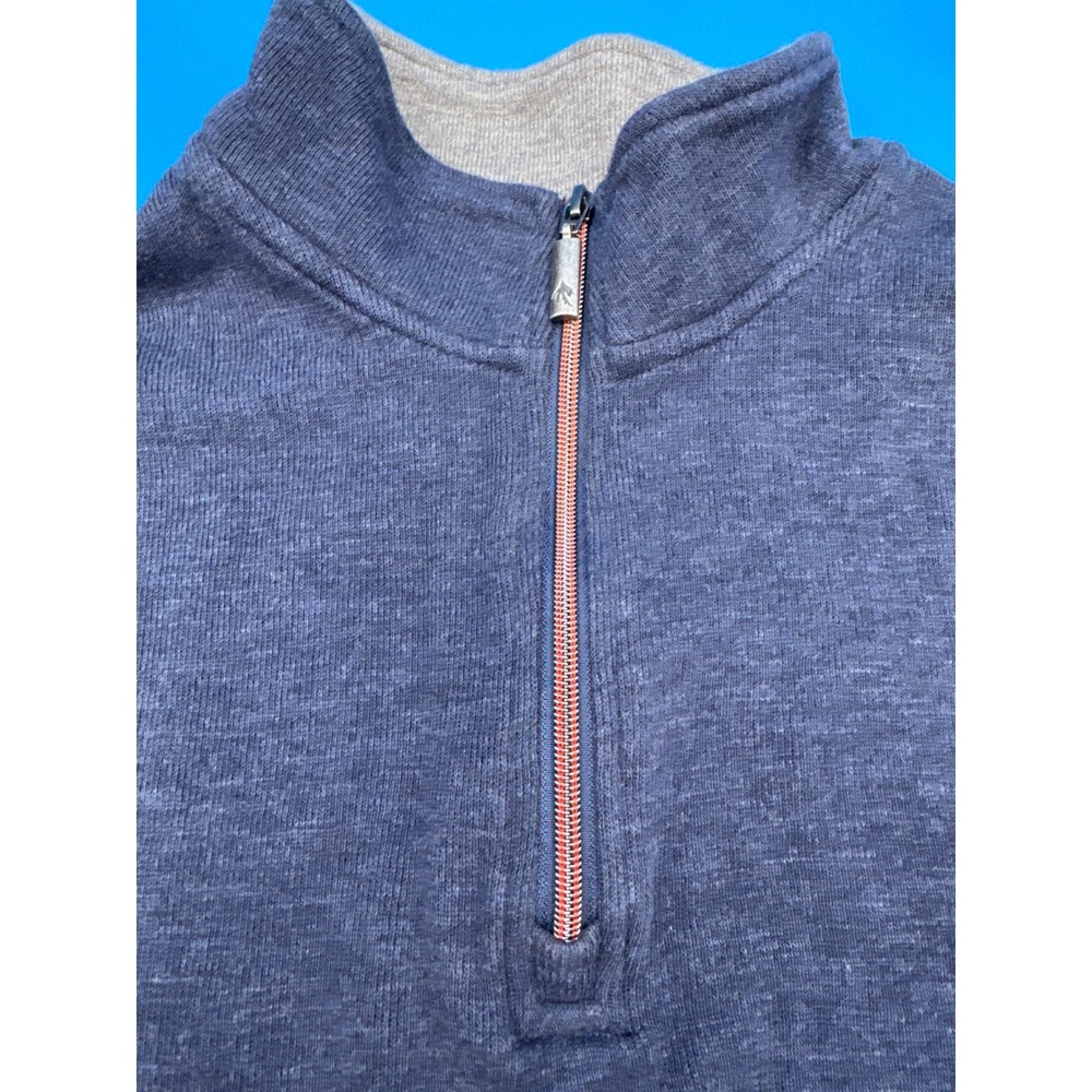 Orvis Mens Blue 1/4 Zip Pullover Sweater Long Sleeve Casual Size L - Picture 2 of 7